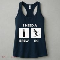 I Need a Brewski Funny Beer Drinking Skier Ski Vacation Women's Tank Top thumb 3