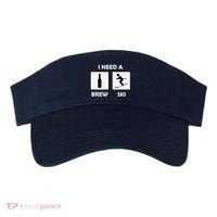 I Need a Brewski Funny Beer Drinking Skier Ski Vacation Visor thumb 0