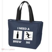I Need a Brewski Funny Beer Drinking Skier Ski Vacation Tote Bag thumb 3