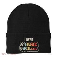 I Need A Huge Cocktail Humor Retro Gift Beanie thumb 0