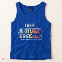 I Need A Huge Cocktail Humor Retro Gift Tank Top thumb 2