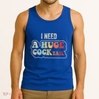 I Need A Huge Cocktail Humor Retro Gift Tank Top thumb 3