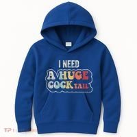 I Need A Huge Cocktail Humor Retro Gift Kids Hoodie thumb 0