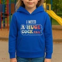 I Need A Huge Cocktail Humor Retro Gift Kids Hoodie thumb 3