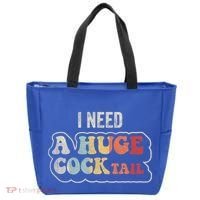I Need A Huge Cocktail Humor Retro Gift Tote Bag thumb 0