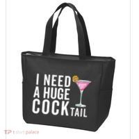 I Need A Huge Cocktail | Funny Adult Humor Drinking Tote Bag thumb 3