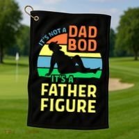 It's Not A Dad Bod It's A Father Figure Funny Golf Towel thumb 1