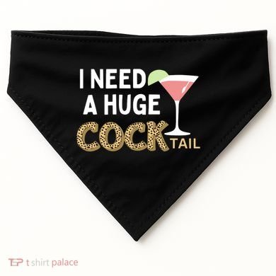 I Need A Huge Cocktail Leopard USA-Made Doggie Bandana
