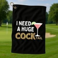I Need A Huge Cocktail Leopard Golf Towel thumb 1