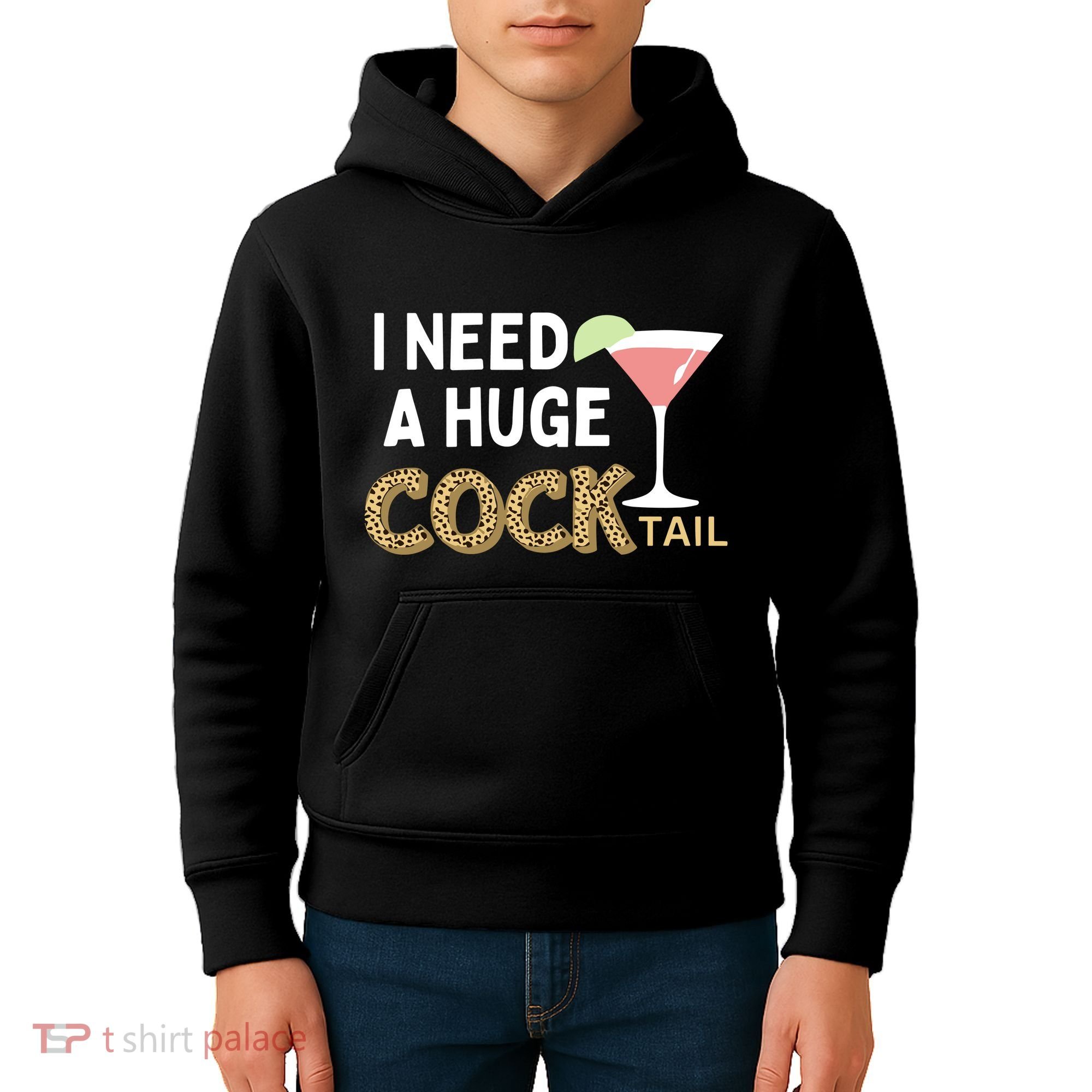 I Need A Huge Cocktail Leopard Kids Hoodie