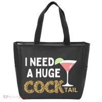 I Need A Huge Cocktail Leopard Tote Bag thumb 0