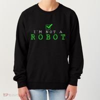 IM Not A Robot Funny Computer Nerd Geek Ai Gift Women's Sweatshirt thumb 0