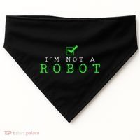 IM Not A Robot Funny Computer Nerd Geek Ai Gift USA-Made Doggie Bandana thumb 0