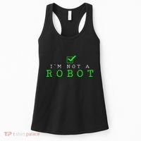 IM Not A Robot Funny Computer Nerd Geek Ai Gift Women's Tank Top thumb 0