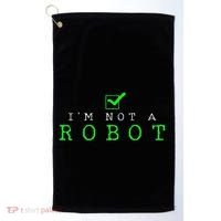 IM Not A Robot Funny Computer Nerd Geek Ai Gift Golf Towel thumb 0