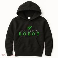 IM Not A Robot Funny Computer Nerd Geek Ai Gift Kids Hoodie thumb 0