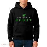 IM Not A Robot Funny Computer Nerd Geek Ai Gift Kids Hoodie thumb 4