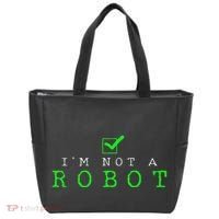 IM Not A Robot Funny Computer Nerd Geek Ai Gift Tote Bag thumb 0