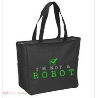 IM Not A Robot Funny Computer Nerd Geek Ai Gift Tote Bag thumb 2