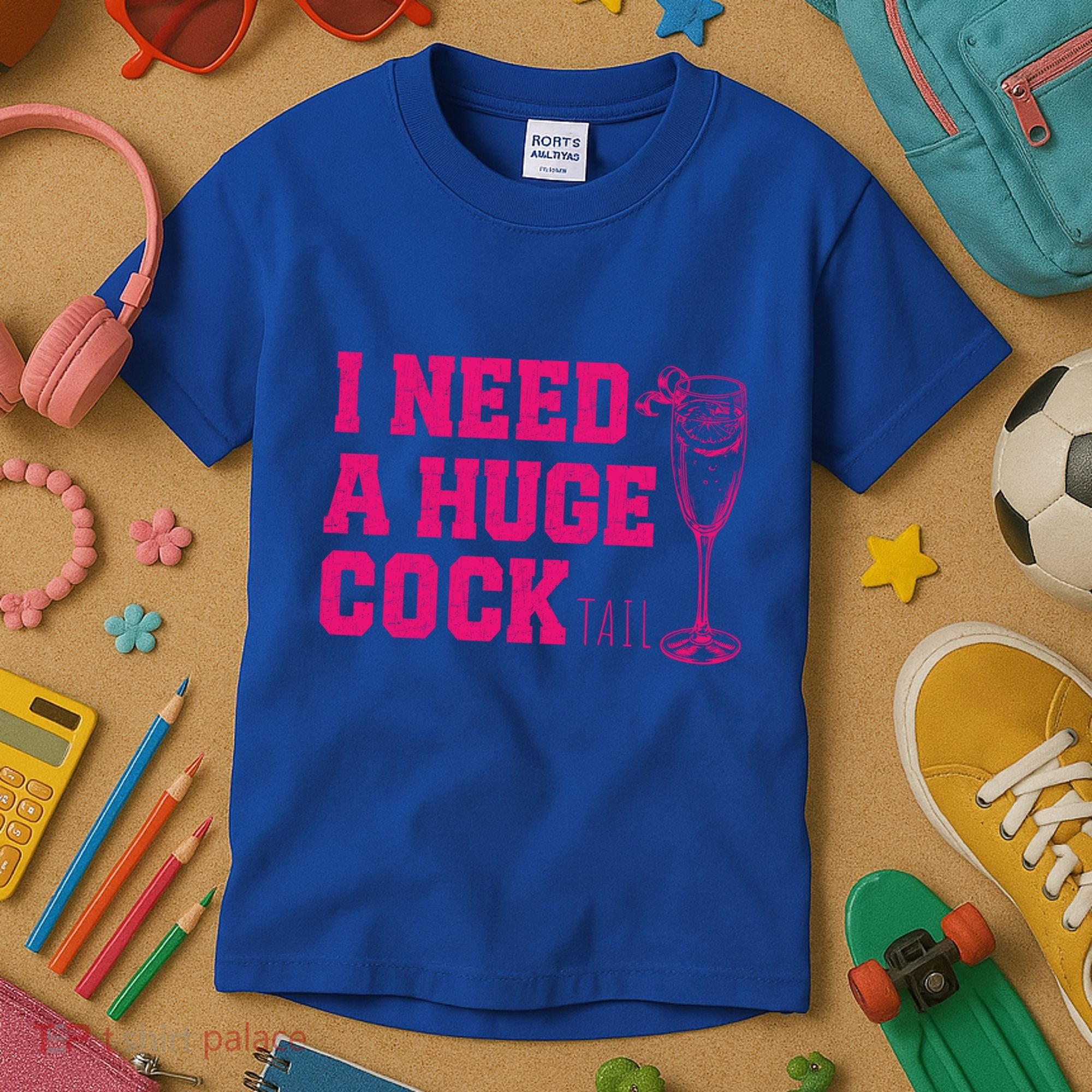 I Need A Huge Cocktail Funny Gag Adult Humor Ing Gift Kids T-Shirt
