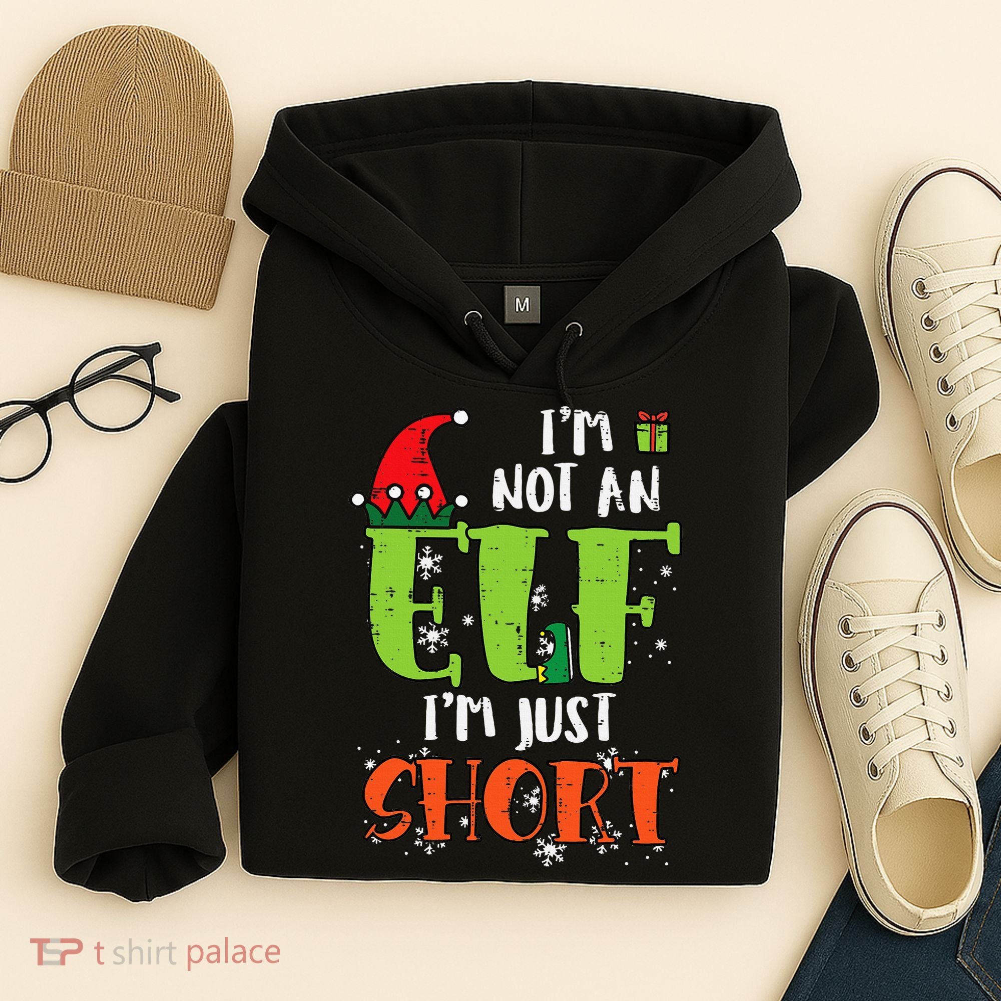 Im Not An Elf Just Short Funny Christmas Xmas Hoodie