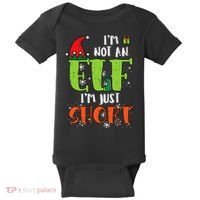 Im Not An Elf Just Short Funny Christmas Xmas Baby Bodysuit thumb 0