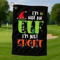 Im Not An Elf Just Short Funny Christmas Xmas Golf Towel thumb 1