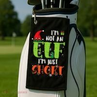 Im Not An Elf Just Short Funny Christmas Xmas Golf Towel thumb 2