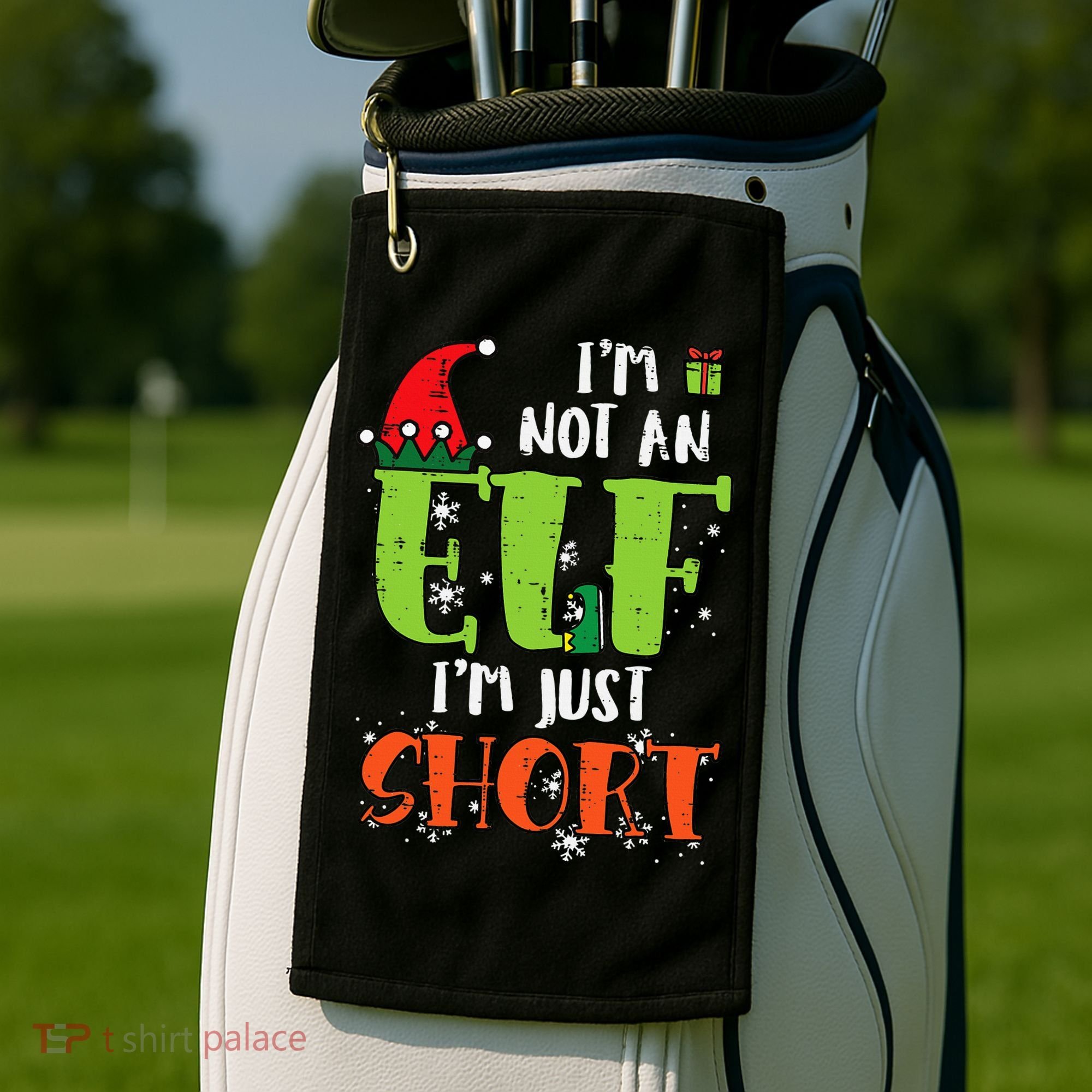 Im Not An Elf Just Short Funny Christmas Xmas Golf Towel