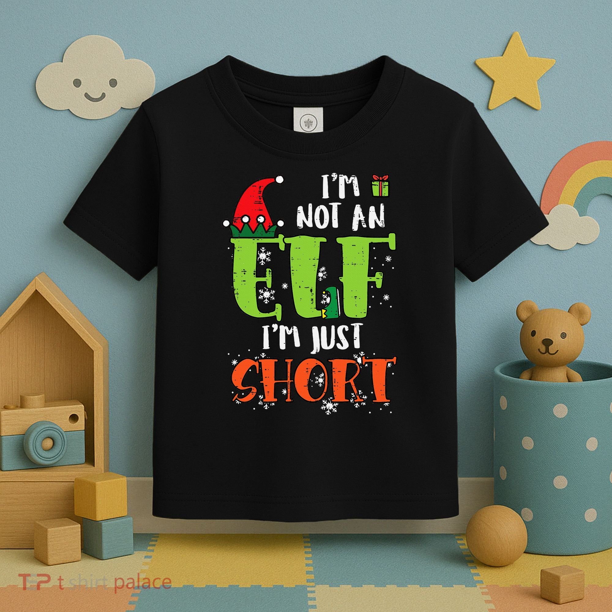Im Not An Elf Just Short Funny Christmas Xmas Toddler T-Shirt