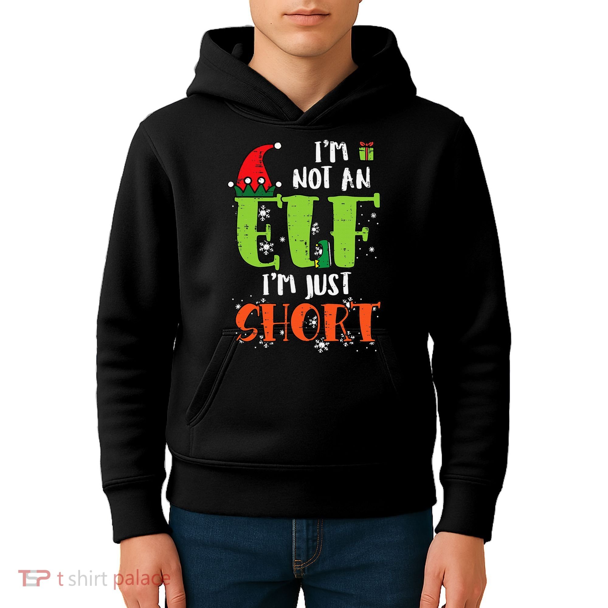 Im Not An Elf Just Short Funny Christmas Xmas Kids Hoodie