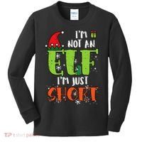 Im Not An Elf Just Short Funny Christmas Xmas Kids Long Sleeve Shirt thumb 0
