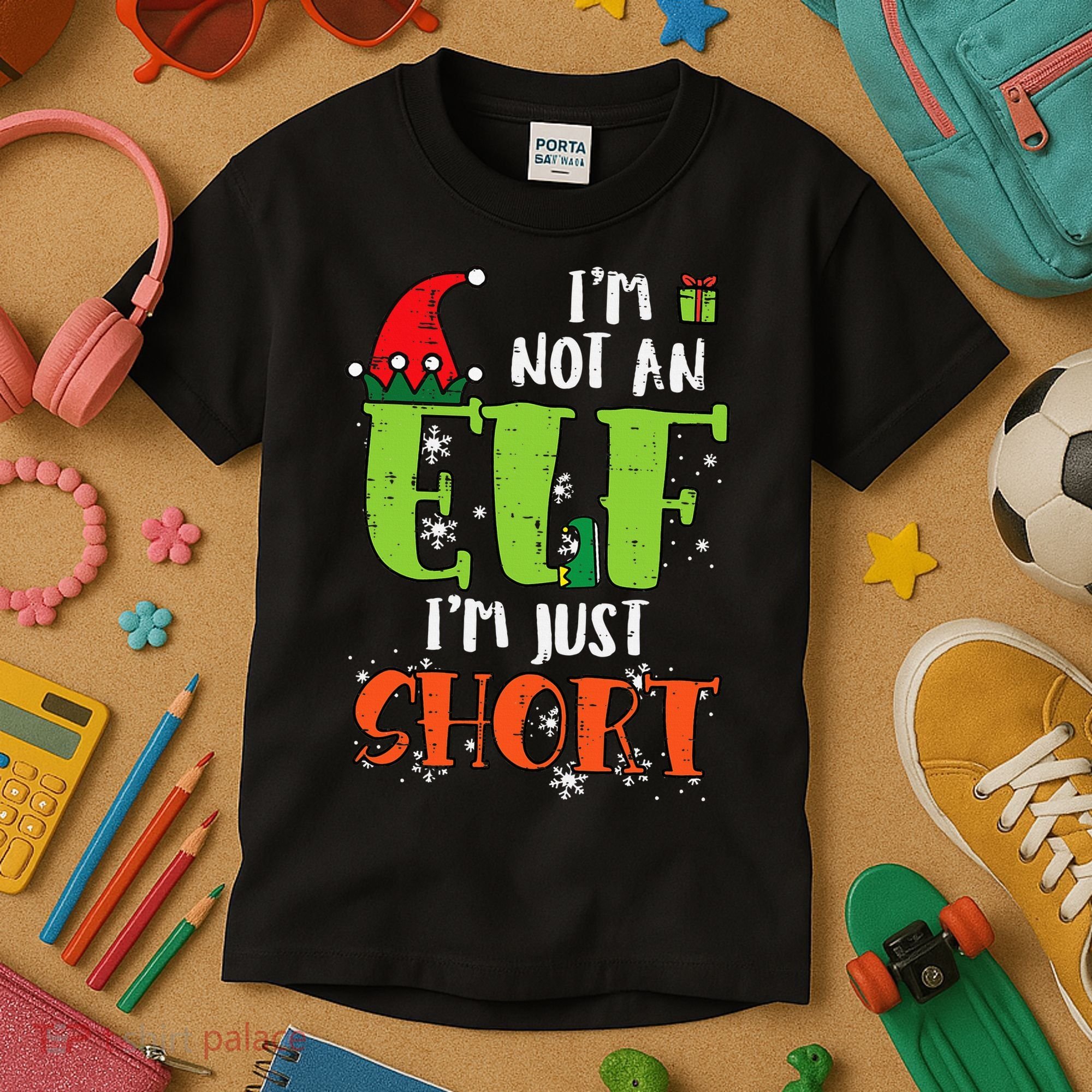 Im Not An Elf Just Short Funny Christmas Xmas Kids T-Shirt