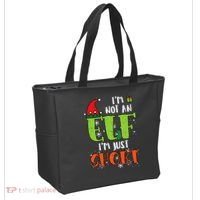 Im Not An Elf Just Short Funny Christmas Xmas Tote Bag thumb 2