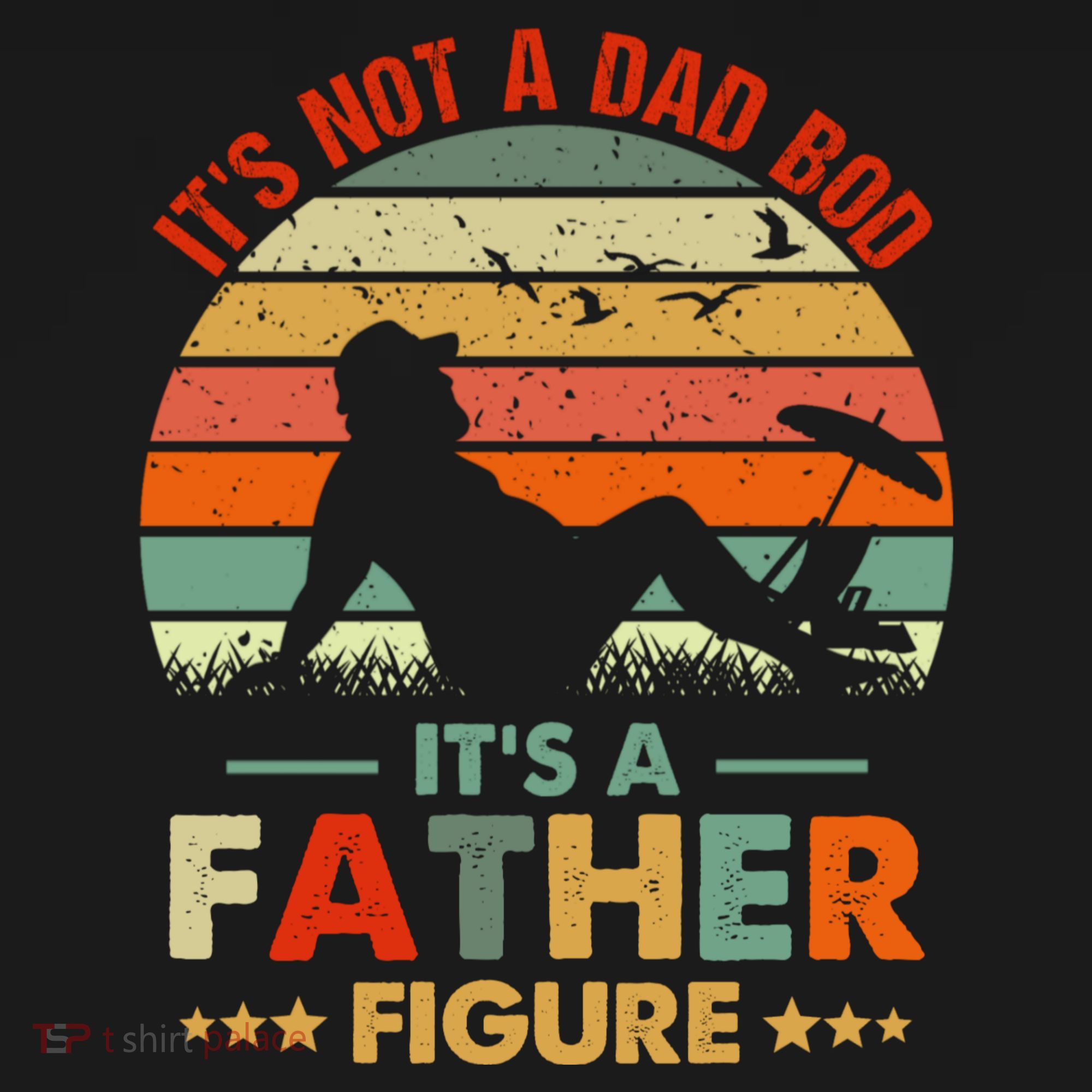 It's Not A Dad Bod It's A Father Figure Funny Vintage Sunset T-Shirt