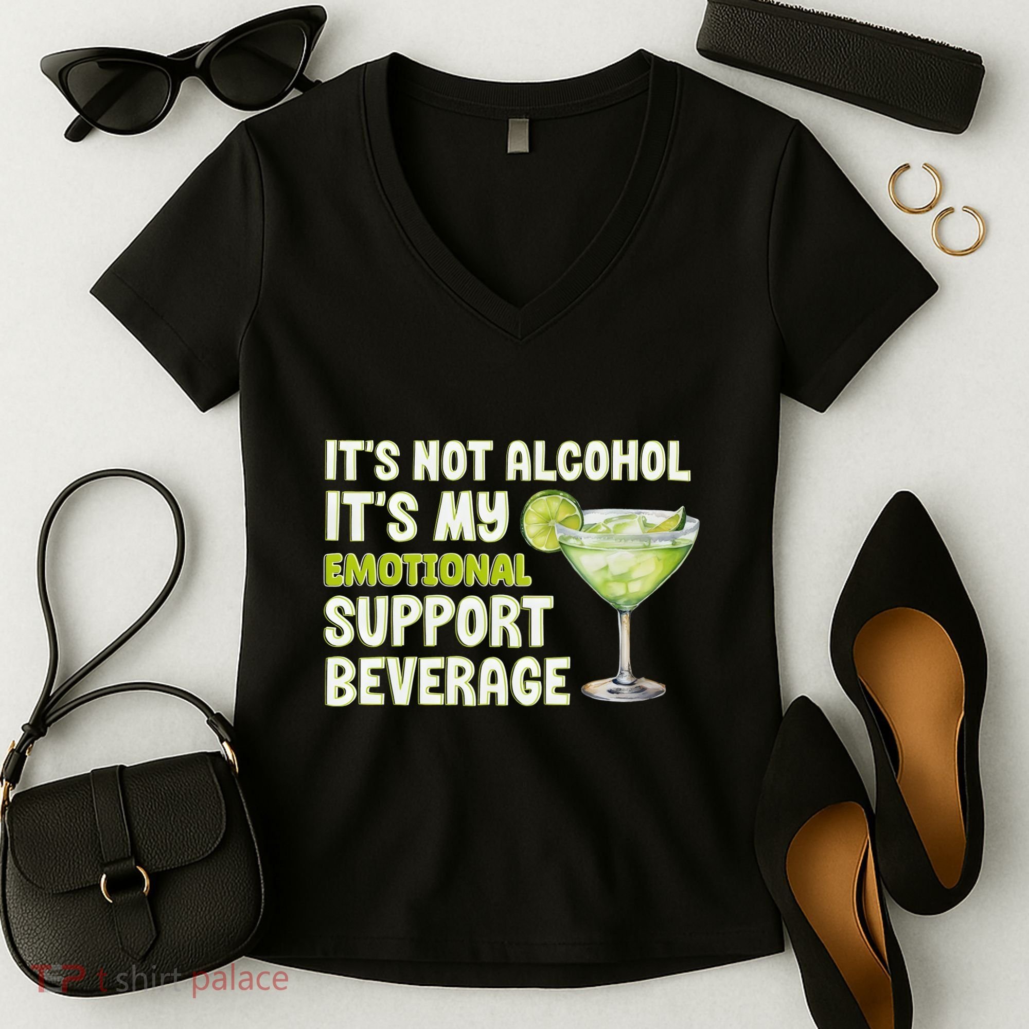ItS Not Alcohol ItS My Emotional Support Beverage Women's V-Neck T-Shirt