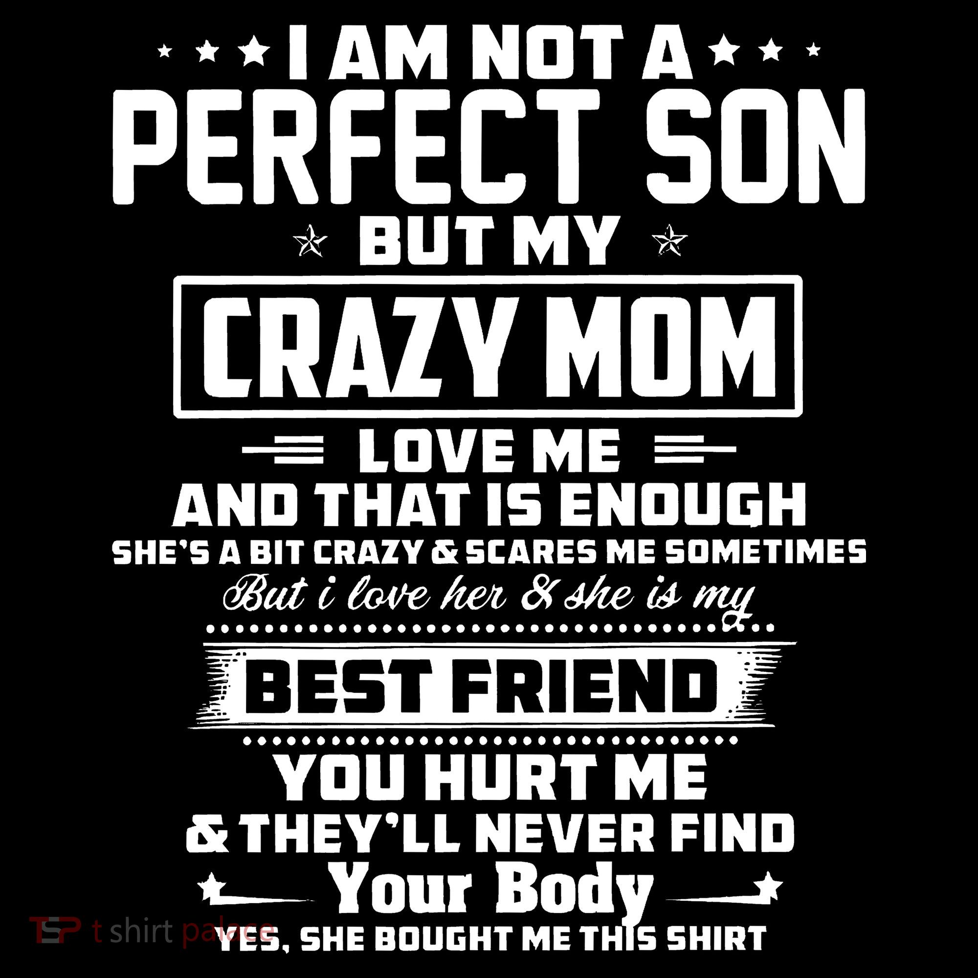 IM Not A Perfect Son But My Crazy Mom Loves Me Stripe Pom Pom Beanie