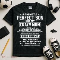 IM Not A Perfect Son But My Crazy Mom Loves Me Kids Tie-Dye T-Shirt thumb 2