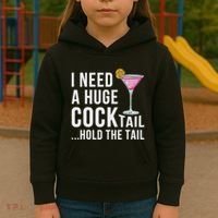 I Need A Huge Cocktail Hold The Tail Humor Kids Hoodie thumb 3