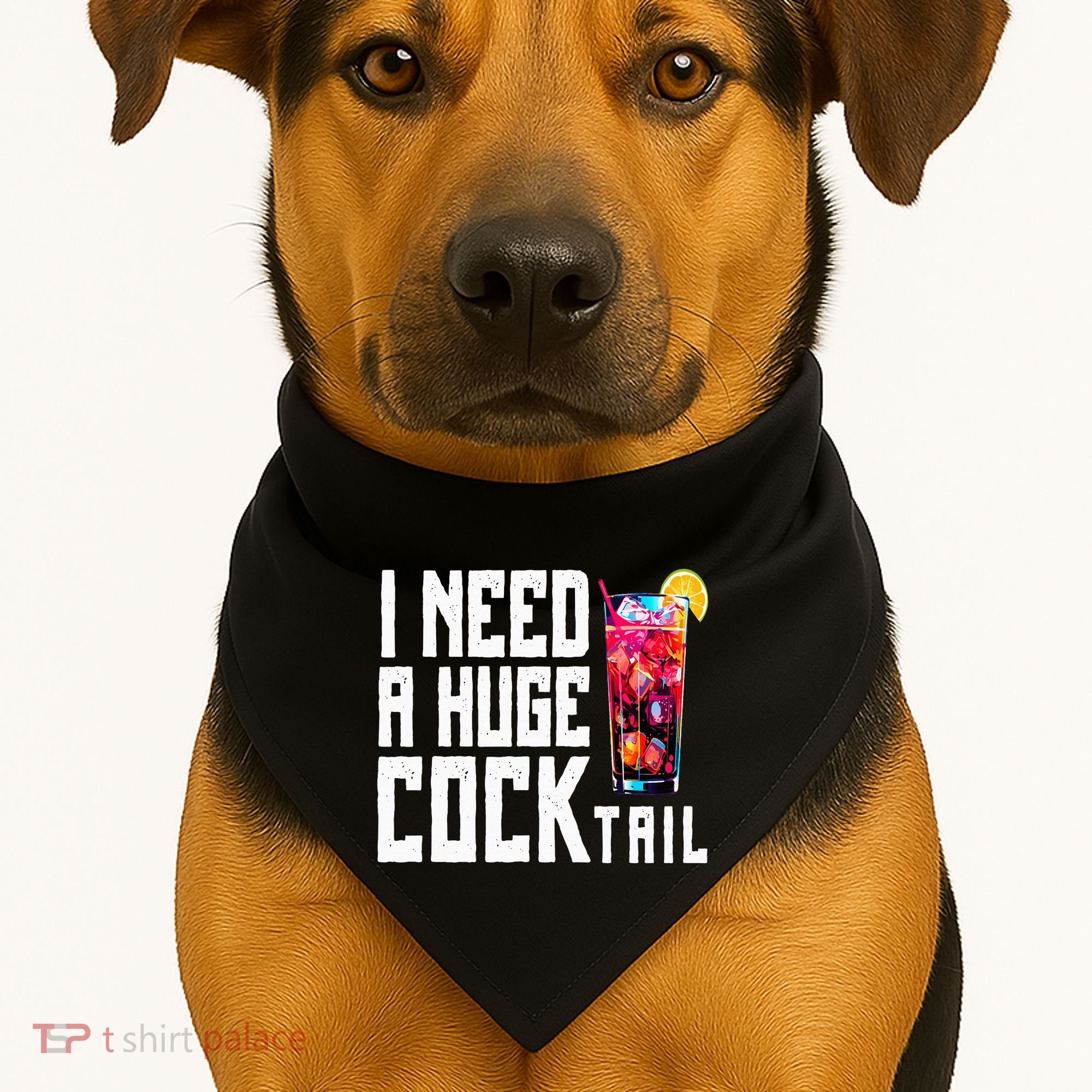 I Need A Huge Cocktail USA-Made Doggie Bandana