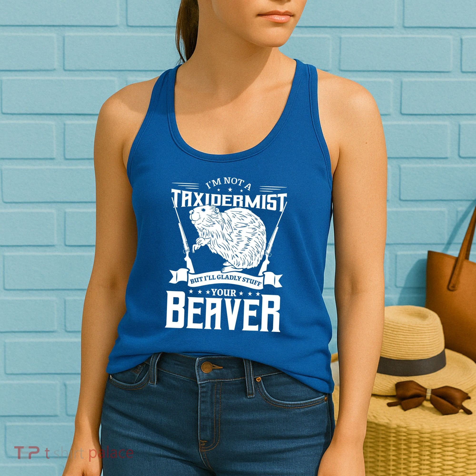 Im Not A Taxidermist Hunting Beaver Riffle Hunter Short Sleeve Meaningful Gift Women's Tank Top