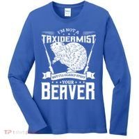 Im Not A Taxidermist Hunting Beaver Riffle Hunter Short Sleeve Meaningful Gift Women's Long Sleeve Shirt thumb 0