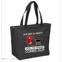 It's Not A Party Until The Wiener Comes Out Tote Bag thumb 2