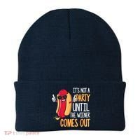It's Not A Party Until The Wiener Comes Out Funny Hot Dog Beanie thumb 0