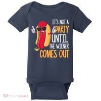 It's Not A Party Until The Wiener Comes Out Funny Hot Dog Baby Bodysuit thumb 0