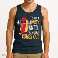 It's Not A Party Until The Wiener Comes Out Funny Hot Dog Tank Top thumb 3