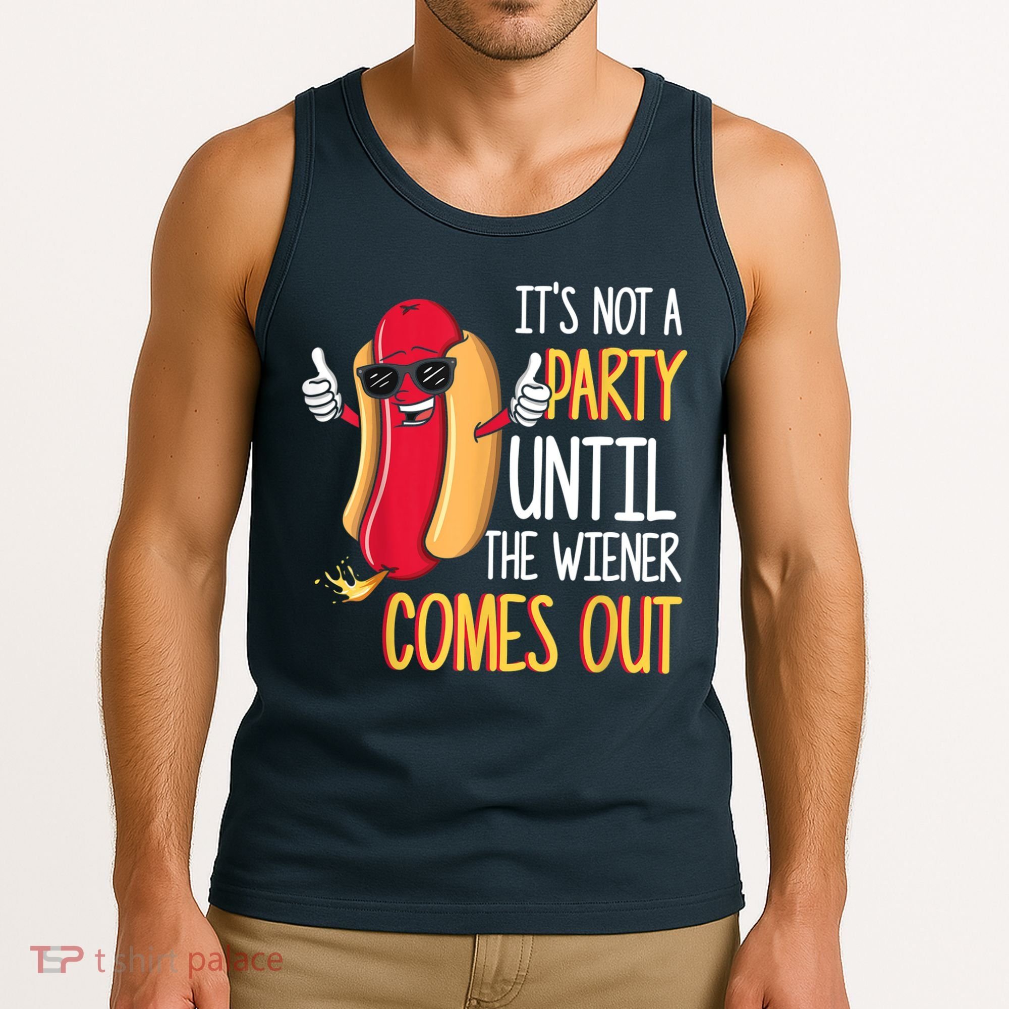 It's Not A Party Until The Wiener Comes Out Funny Hot Dog Tank Top