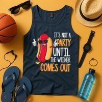 It's Not A Party Until The Wiener Comes Out Funny Hot Dog Tank Top thumb 4
