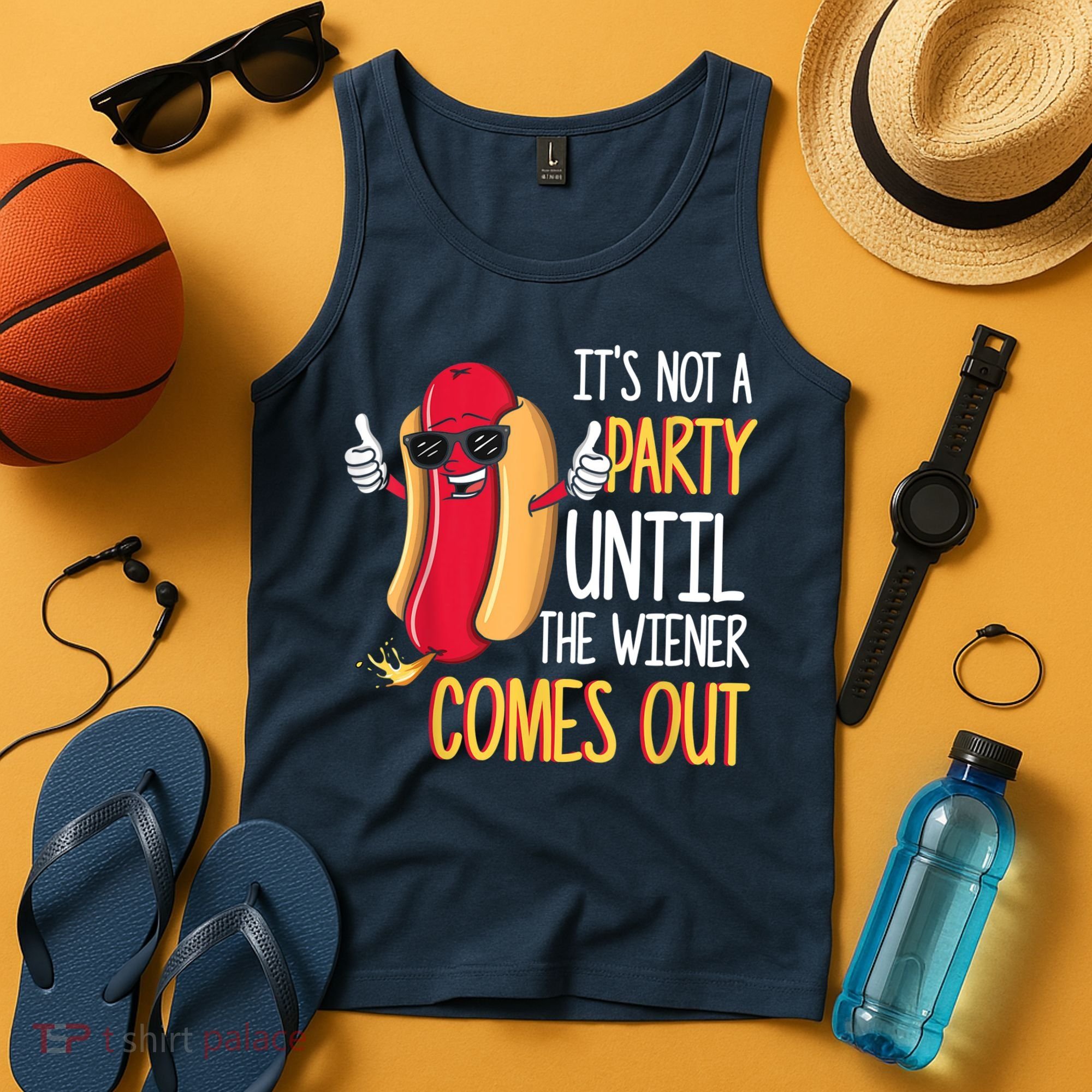 It's Not A Party Until The Wiener Comes Out Funny Hot Dog Tank Top