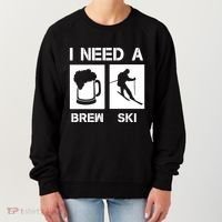 I Need A Brewski Funny Beer Ing Skier Ski Snowboarder Gift Women's Sweatshirt thumb 0